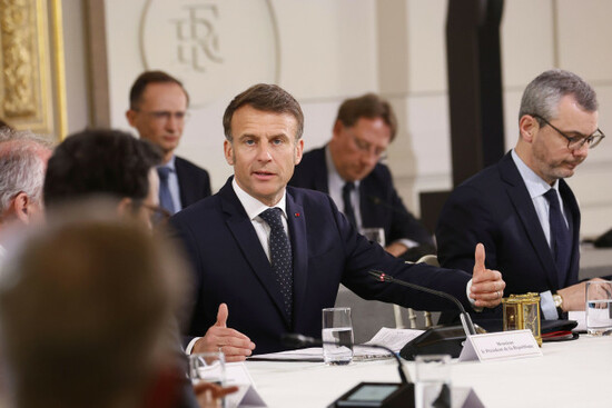 french-president-emmanuel-macron-speaks-during-a-meeting-with-representatives-of-the-sectors-affected-by-new-tariffs-announced-by-president-donald-trump-thursday-april-3-2025-at-the-elysee-palace-i
