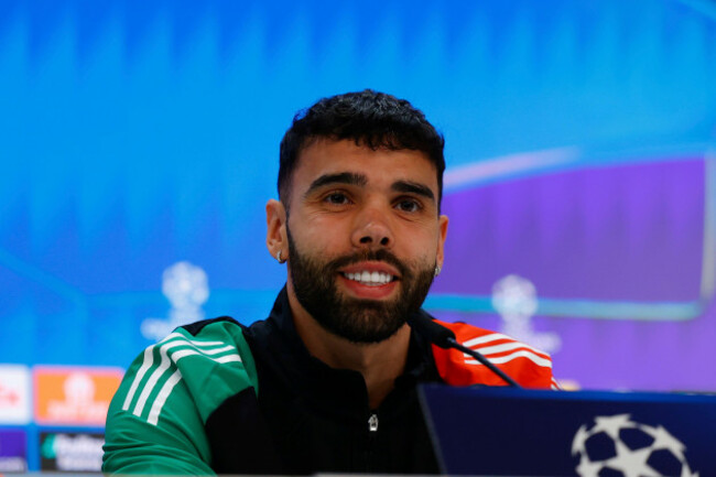 david-raya-of-arsenal-fc-attends-his-press-conference-ahead-of-the-uefa-champions-league-football-match-against-real-madrid-at-santiago-bernabeu-stadium-on-april-15-2025-in-madrid-spain-afp7-15