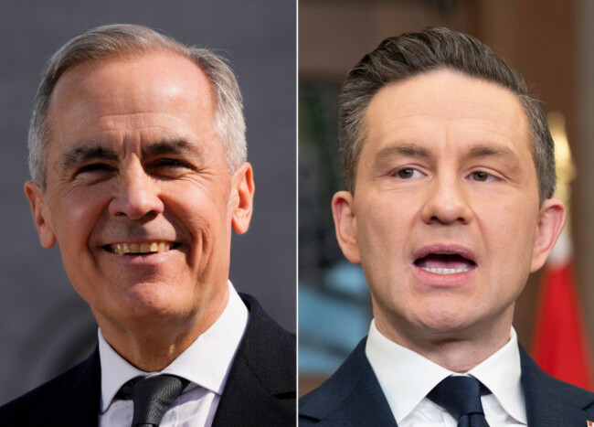 ottawa-canada-21st-mar-2025-left-to-right-prime-minister-mark-carney-speaks-in-ottawa-on-march-14-2025-and-conservative-leader-pierre-poilievre-speaks-with-media-in-ottawa-on-monday-mar-10-20
