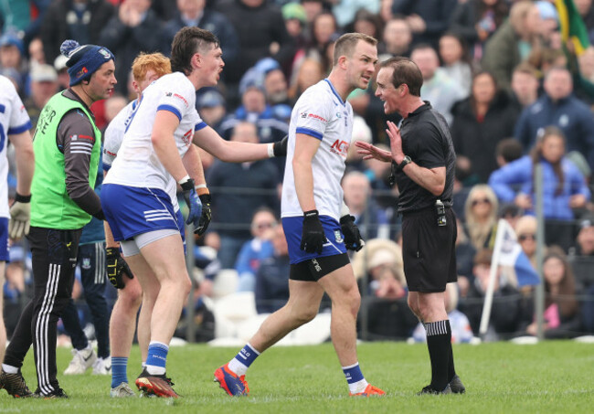 monaghan-players-protest-to-referee-david-coldrick-after-the-game-finishes