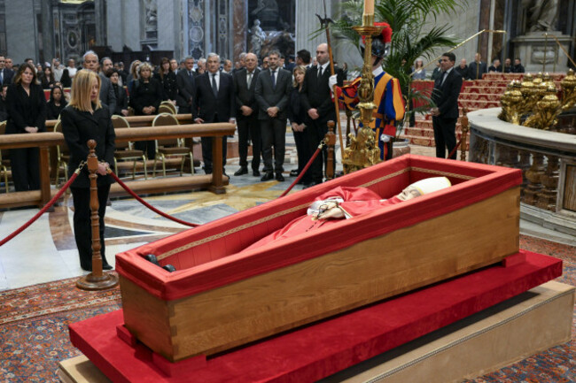 rome-italy-24th-apr-2025-italy-rome-vatican-2025-04-23-italian-prime-minister-giorgia-meloni-pays-homage-to-pope-francisphotograph-by-vatican-media-catholic-press-photo-restricted-to-editorial