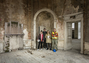 11. Sasha and her team installing her piece As I Am at Aldborough House.
