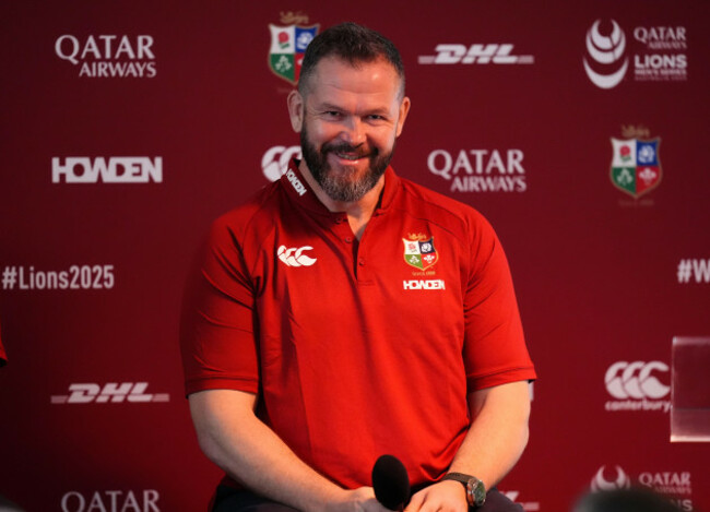 british-and-irish-lions-head-coach-andy-farrell-at-johnson-gardens-london-picture-date-wednesday-march-26-2025