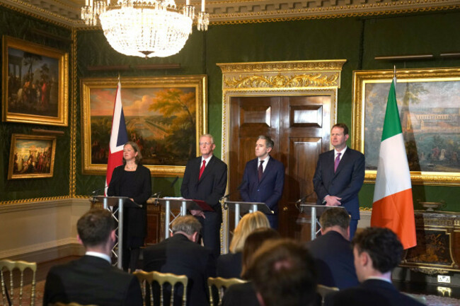 left-to-right-parliamentary-under-secretary-of-state-for-northern-ireland-fleur-anderson-secretary-of-state-for-northern-ireland-hilary-benn-tanaiste-simon-harris-and-minister-for-justice-jim-oca