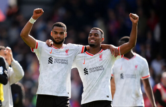 file-photo-dated-05-10-2024-of-liverpools-cody-gakpo-and-ryan-gravenberch-liverpool-remained-at-the-top-of-the-premier-league-after-a-1-0-victory-at-crystal-palace-issue-date-thursday-december-12