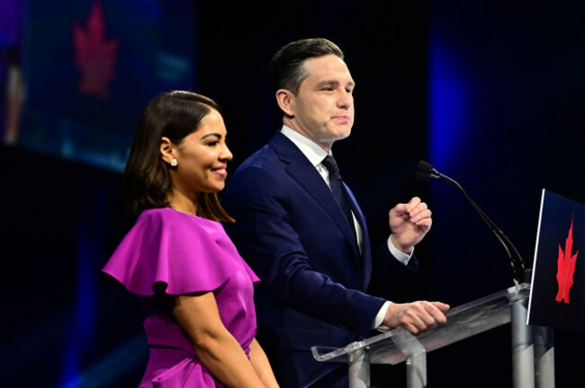 conservative-leader-pierre-poilievre-speaks-to-supporters-with-his-wife-anaida-poilievre-at-his-campaign-headquarters-on-election-night-in-ottawa-tuesday-april-29-2025-spencer-colbythe-canadian