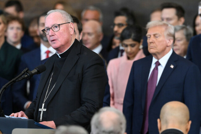 washington-dc-20th-jan-2025-archbishop-of-new-york-cardinal-timothy-dolan-delivers-the-invocation-during-the-inauguration-ceremony-before-donald-trump-is-sworn-in-as-the-47th-us-president-in-the-u