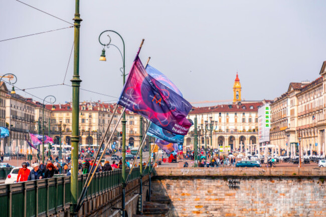turin-italy-march-27-2022-official-eurovision-song-contest-2022-advertising-flags-on-the-king-umberto-i-bridge-over-the-river-po-in-turin-italy