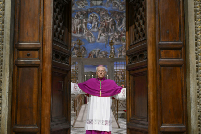 rome-italy-07th-may-2025-italy-rome-vatican-07-05-2025-vatican-pauline-chapel-sistine-chapel-entry-into-conclave-and-the-oath-of-office-photograph-by-vatican-media-catholic-press-photo-res