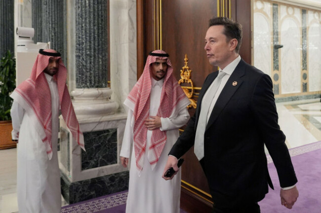 elon-musk-departs-a-lunch-between-president-donald-trump-and-saudi-crown-prince-mohammed-bin-salman-at-the-royal-palace-in-riyadh-saudi-arabia-tuesday-may-13-2025-ap-photoalex-brandon