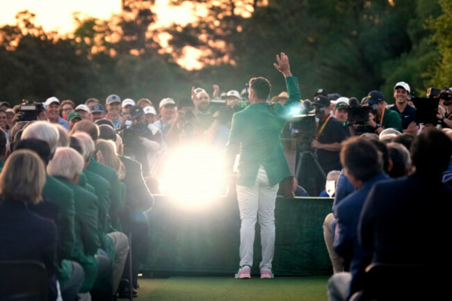 winner-rory-mcilroy-of-northern-ireland-celebrates-while-wearing-the-green-jacket-at-the-masters-golf-tournament-sunday-april-13-2025-in-augusta-ga-ap-photogeorge-walker-iv