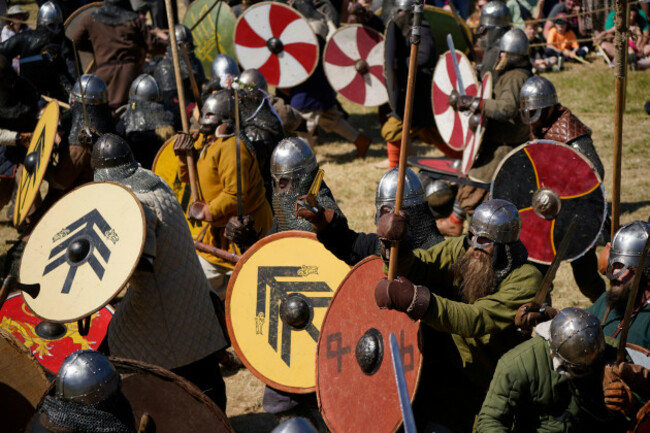 viking-reenactors-take-part-in-the-boyne-valley-viking-experience-at-slane-castle-co-meath-irelands-largest-medieval-reenactment-festival-which-features-over-500-viking-reenactors-from-across-euro