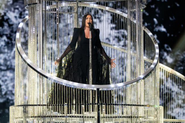 basel-switzerland-17th-may-2025-basel-yuval-raphael-for-israel-with-the-song-new-day-will-rise-will-perform-in-the-final-of-the-eurovision-song-contest-anp-sander-koning-netherlands-out-belgiu