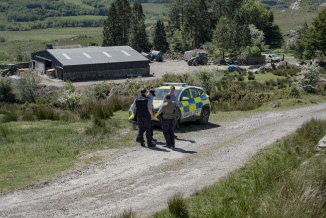 garda-at-the-scene-in-carrig-east-kenmare-investigating-the-disappearance-of-co-kerry-farmer-michael-gaine-the-56-year-old-was-reported-missing-from-his-home-near-kenmare-on-friday-march-21-pictur