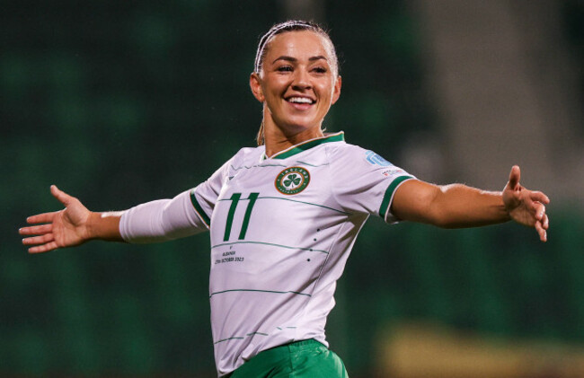 katie-mccabe-celebrates-after-scoring-her-sides-fifth-goal-of-the-match-and-her-hat-trick