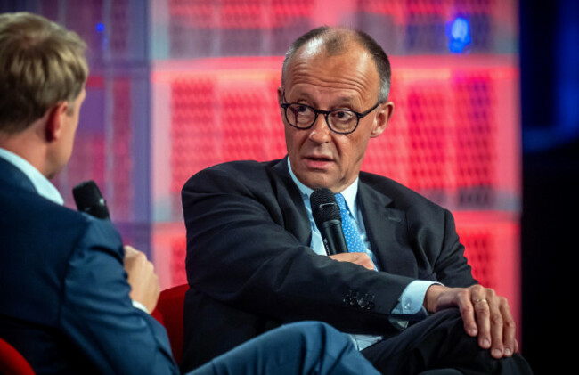 berlin-germany-26th-may-2025-federal-chancellor-friedrich-merz-cdu-r-takes-part-in-an-on-stage-discussion-at-the-international-wdr-europaforum-as-part-of-the-republica-media-conference-credit