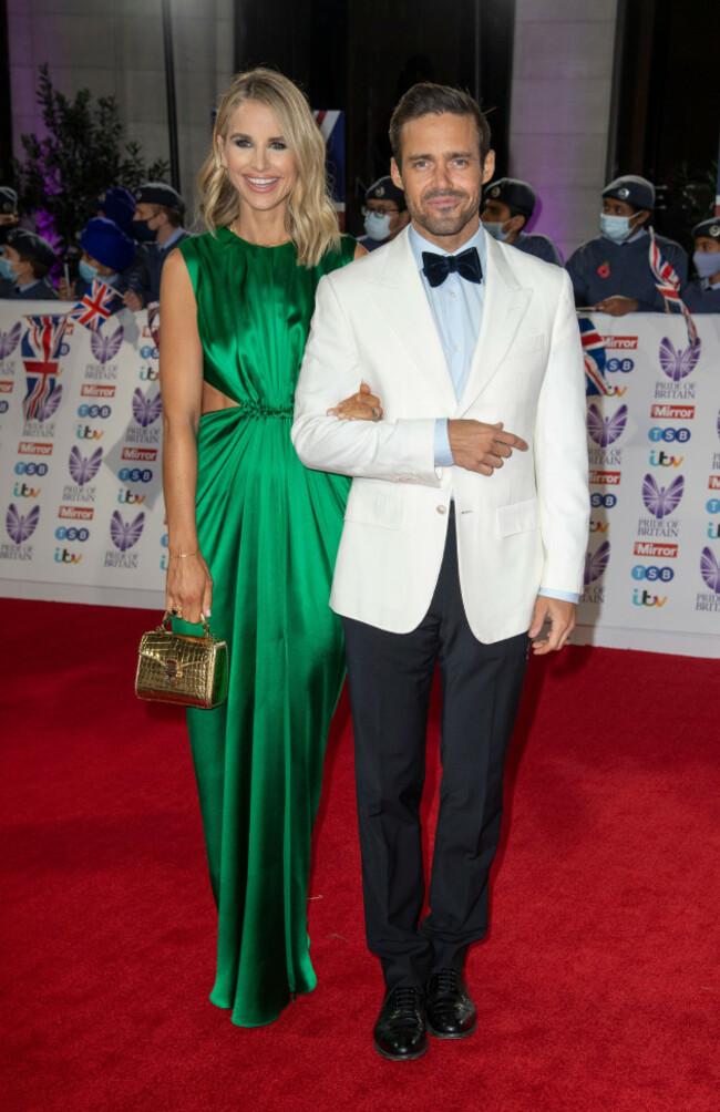 london-uk-30th-oct-2021-vogue-williams-and-spencer-matthews-attend-the-pride-of-britain-awards-in-partnership-with-tsb-at-the-grosvenor-house-hotel-park-street-in-london-credit-image-ga