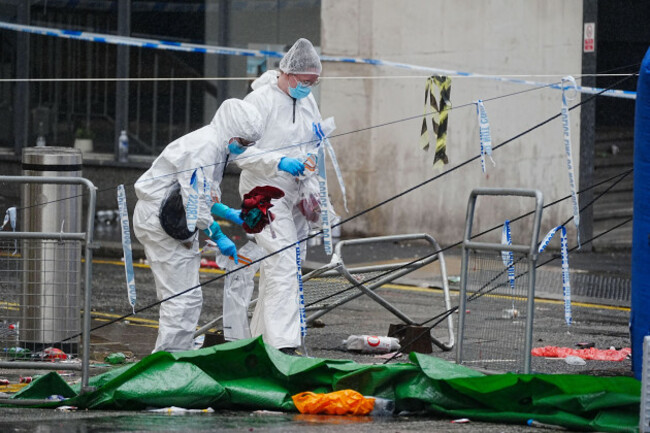 forensic-officers-at-the-scene-in-water-street-near-the-liver-building-in-liverpool-after-a-53-year-old-white-british-man-was-arrested-when-a-car-ploughed-into-a-crowd-of-people-during-liverpool-fcs