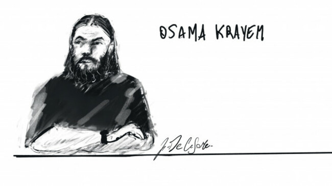 brussels-belgium-15th-sep-2023-this-drawing-by-jonathan-de-cesare-shows-accused-osama-krayem-during-a-session-regarding-the-judgment-on-the-penalty-at-the-trial-of-the-attacks-of-march-22-2016-a