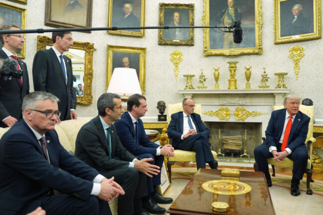 president-donald-trump-from-right-meets-germanys-chancellor-friedrich-merz-in-the-oval-office-of-the-white-house-thursday-june-5-2025-in-washington-ap-photoevan-vucci