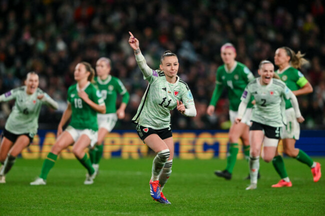 dublin-ireland-03rd-dec-2024-wales-hannah-cain-takes-a-penalty-and-scores-as-wales-take-a-1-0-lead-during-the-2025-european-womens-championship-weq-play-offs-round-2-match-between-republic-of-i