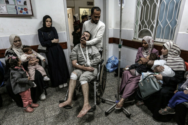 rafah-palestinian-territories-19th-jan-2024-a-palestinian-prisoner-released-by-the-israeli-army-is-taken-to-al-najjar-hospital-for-medical-examination-palestinian-prisoners-arrested-by-the-israel