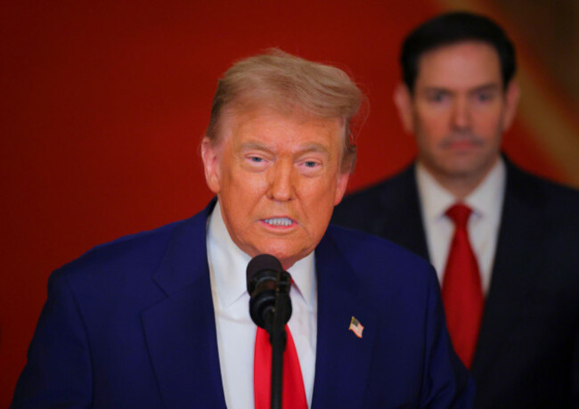 u-s-president-donald-trump-delivers-an-address-to-the-nation-at-the-white-house-in-washington-dc-on-saturday-june-21-2025-following-u-s-strikes-on-irans-nuclear-facilities-standing-behind-trum