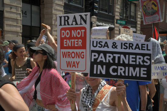 boston-massachusetts-usa-22nd-june-2025-anti-war-on-iran-protestors-march-in-downtown-the-morning-after-the-united-states-and-president-trump-attacked-iran-and-its-nuclear-production-sites-in-su