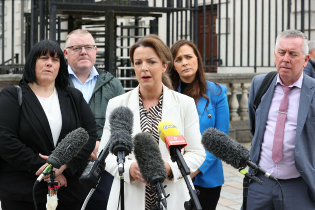 infrastructure-minister-liz-kimmins-speaking-to-the-media-outside-belfast-high-court-about-the-legal-challenge-taken-against-the-a5-road-upgrade-picture-date-monday-june-23-2025