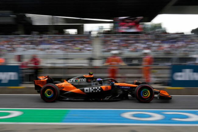 mclaren-driver-alex-dunne-of-ireland-exits-the-pit-lane-during-the-first-free-practice-at-the-red-bull-ring-racetrack-ahead-of-the-austrian-formula-one-grand-prix-in-spielberg-austria-friday-june