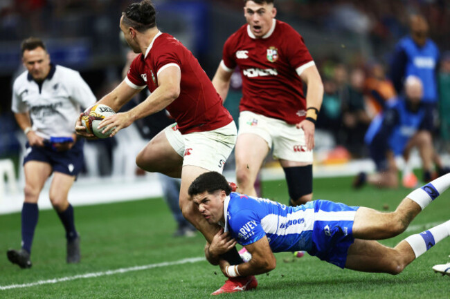 james-lowe-of-the-british-irish-lions-is-tackled-by-western-forces-ben-donaldson-during-their-rugby-match-against-the-western-force-in-perth-australia-saturday-june-28-2025-ap-phototrevor-co