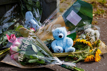 floral-tributes-and-teddy-bears-placed-in-elmfield-walk-area-of-donaghadee-co-down-after-a-murder-investigation-was-launched-after-the-body-of-pregnant-mother-of-two-sarah-montgomery-27-was-found