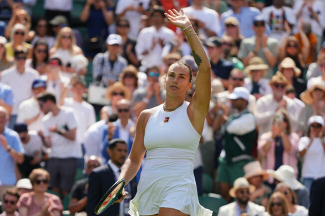 aryna-sabalenka-of-belarus-celebrates-winning-match-point-after-her-second-round-womens-singles-match-against-marie-bouzkova-of-the-czech-republic-at-the-wimbledon-tennis-championships-in-london-wed