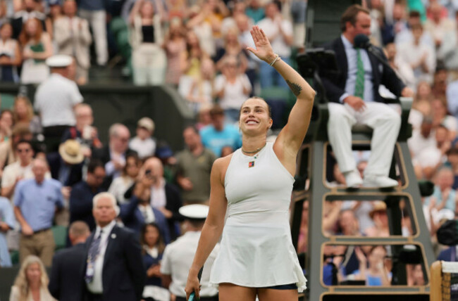 aryna-sabalenka-of-belarus-responds-to-cheers-from-the-crowd-after-winning-her-womens-singles-fourth-round-match-against-elise-mertens-of-belgium-on-day-seven-of-the-wimbledon-championships-at-the-al