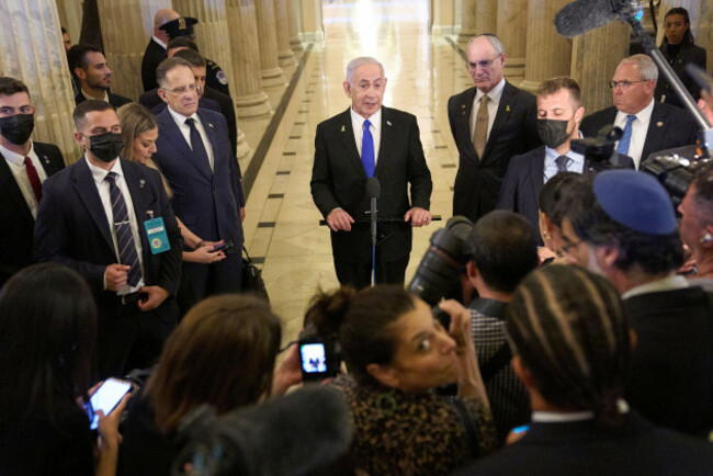 israeli-prime-minister-benjamin-netanyahu-speaks-to-the-media-tuesday-july-8-2025-on-capitol-hill-in-washington-ap-photojacquelyn-martin