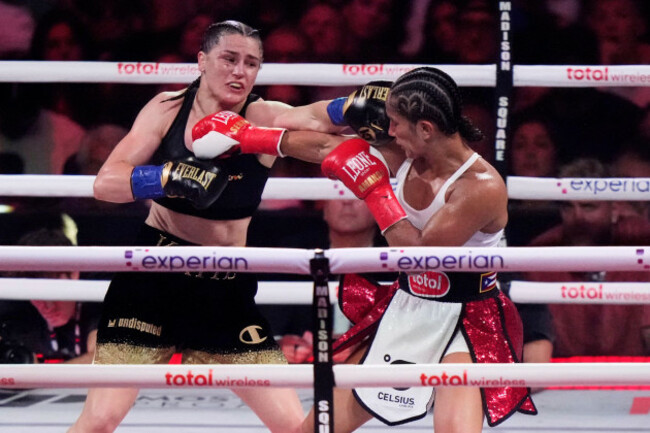 irelands-katie-taylor-left-punches-puerto-ricos-amanda-serrano-during-the-ninth-round-of-a-super-lightweight-championship-boxing-match-saturday-july-12-2025-in-new-york-ap-photofrank-frankli