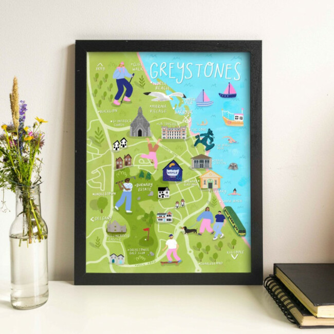 Illustrated Map Of Greystones By Claire Schorman