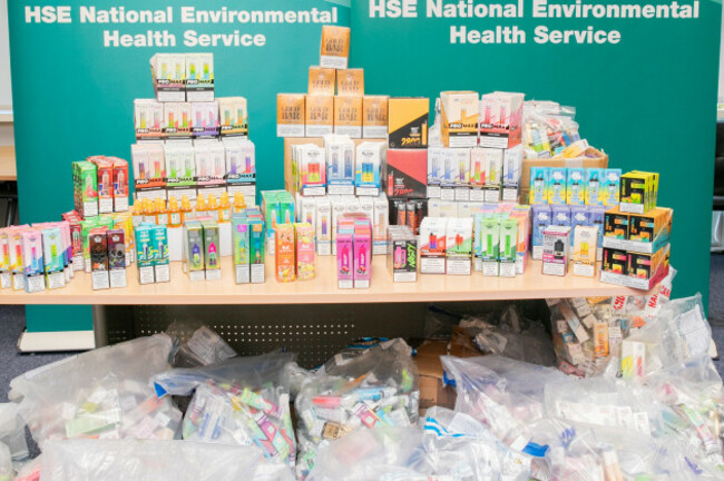 Visual of some of the E-cigarettes and associated products seized by the NEHS in recent months1