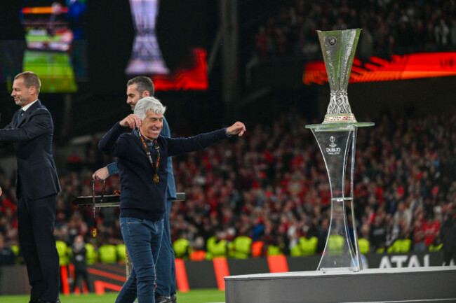 dublin-ireland-23rd-may-2024-dublin-ireland-happiness-of-head-coach-gian-piero-gasperini-atalanta-b-c-after-win-the-uefa-europa-league-2024-final-soccer-match-between-atalanta-b-c-vs-bayer