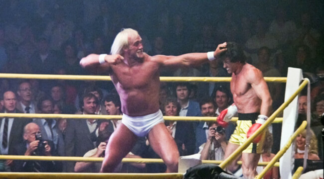 usa-hulk-hogan-and-sylvester-stallone-in-a-scene-from-c-mgmua-film-rocky-iii-1982-plot-after-winning-the-ultimate-title-and-being-the-world-champion-rocky-falls-into-a-hole-and-finds-himsel