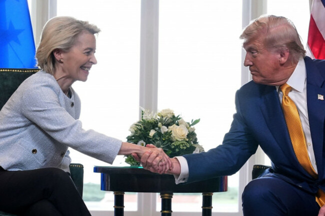 president-donald-trump-and-european-commission-president-ursula-von-der-leyen-shake-hands-after-reaching-a-trade-deal-at-the-trump-turnberry-golf-course-in-turnberry-scotland-sunday-july-27-2025