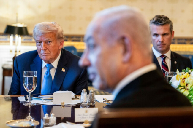 washington-united-states-of-america-07-july-2025-u-s-president-donald-trump-left-listens-during-a-bilateral-dinner-for-israeli-prime-minister-benjamin-netanyahu-right-at-the-blue-room-of-the