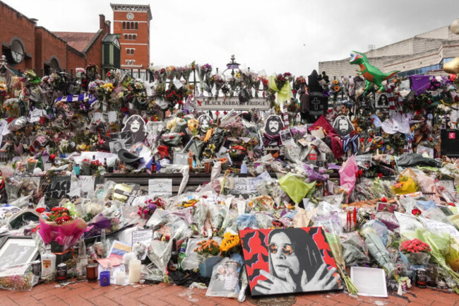 broad-street-birmingham-29th-july-2025-floral-tributes-continue-to-be-left-at-the-shrine-on-slack-sabbath-bridge-on-broad-street-in-birmingham-before-ozzy-osbournes-funeral-cortege-is-expected-to-s