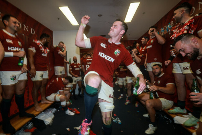 james-ryan-celebrates-in-dressing-room-with-team-mates