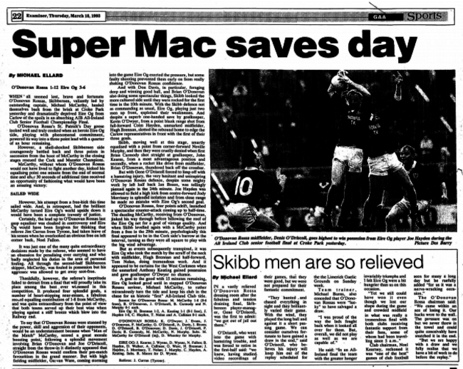 Irish Examiner 1841-current, Thursday, March 18, 1993 - Page 22