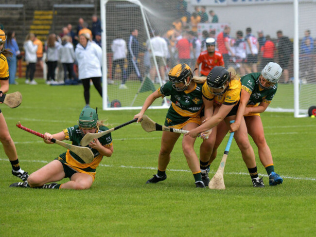 australasia-and-the-middle-east-in-action-during-the-gaa-2023-world-games-ladies-camogie-open-knockout-final-in-celtic-park-derry-photo-george-sweeneyalamy
