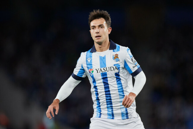 november-8-2023-martin-zubimendi-of-real-sociedad-looks-on-during-the-uefa-champions-league-match-between-real-sociedad-and-sl-benfica-at-reale-arena-on-november-8-2023-in-san-sebastian-spain-c
