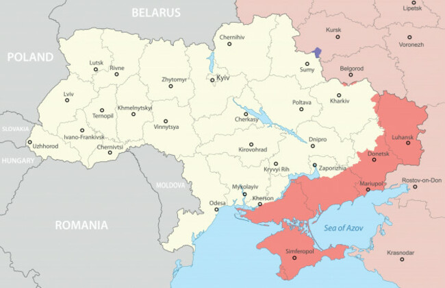 politicalmapofukrainemarkingdisputedterritoriesinredincluding