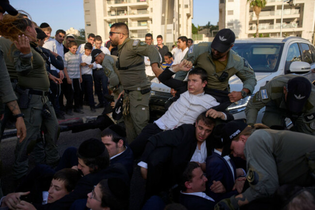 police-disperse-ultra-orthodox-jews-blocking-a-highway-during-a-protest-against-army-recruitment-in-bnei-brak-israel-tuesday-aug-19-2025-ap-photoohad-zwigenberg