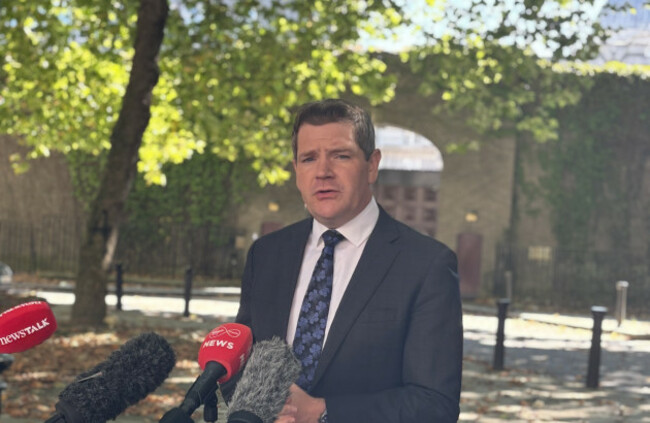 Peter Burke speaking to reporters today.